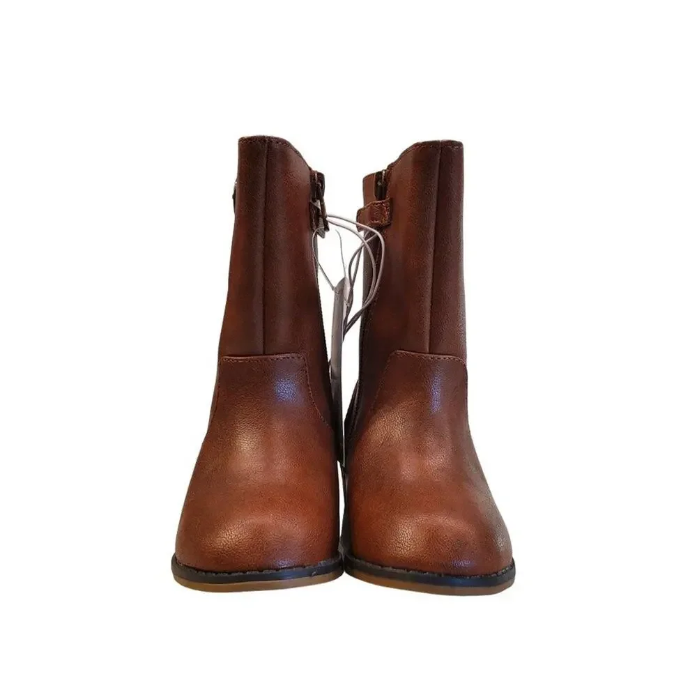 Cat & Jack Brown Boots Toddler Leather Boots Toddler Winter Boots Size 5